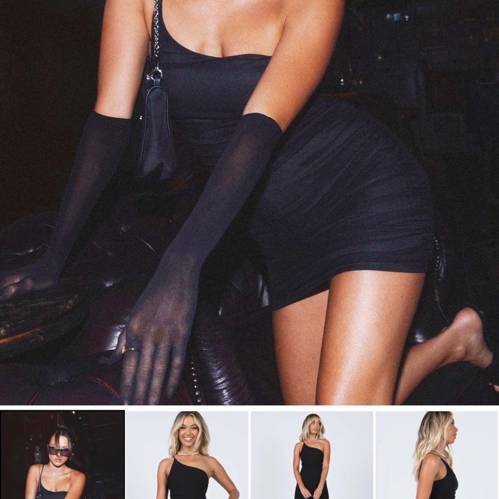 Princess Polly Black One Shoulder Dress